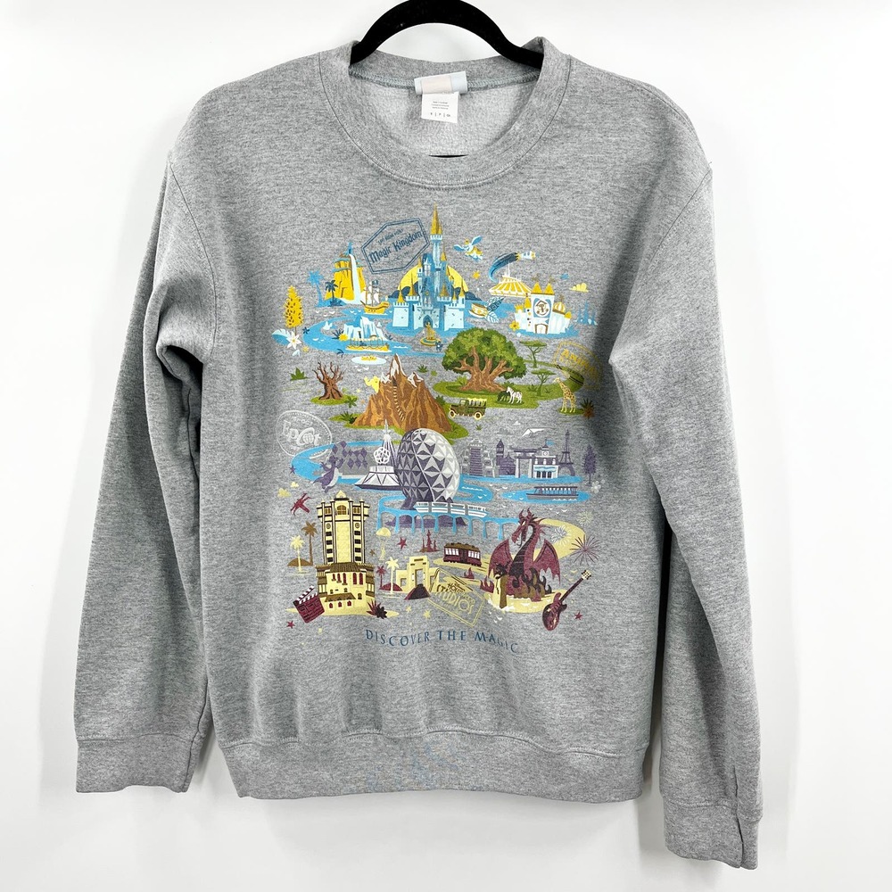 Disney Discover The Magic Walt Disney World Magic Kingdom Crewneck Sweater